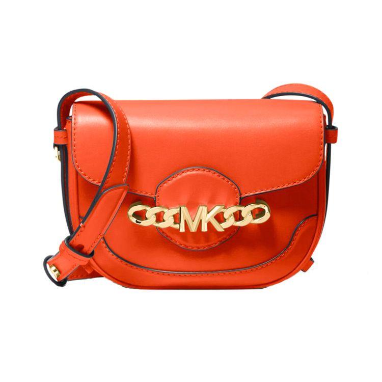 

Michael Kors Letter Buckle Solid Color Vintage Leather Mini Shoulder Crossbody Bag Women Bags Orange 32F1G2HC1L-843 Basic Set (Bag+Dust Bag)