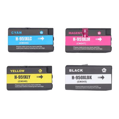 4PCS Cartouches d'encre Grande Capacité BK C M Y Ensemble de Cartouches d'encre pour Imprimante Officejet Pro 251dw