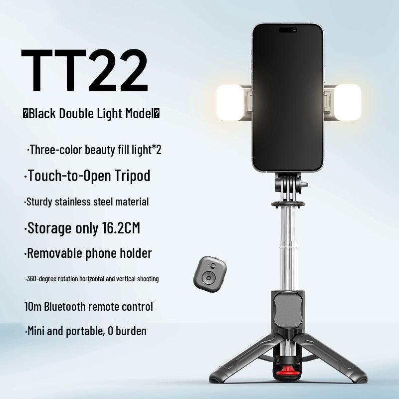 Diudiu Portable Mini Selfie Stick: Travel Tripod & Bluetooth Phone Holder for Live Streaming