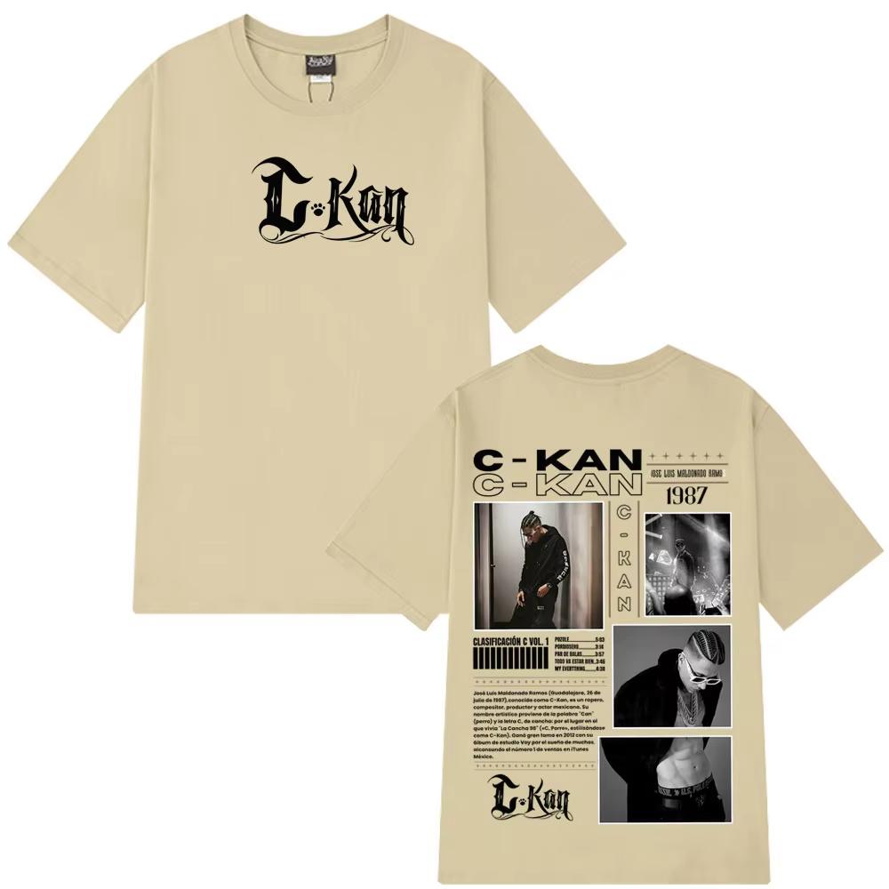 Singer Ckan Tour 2026 album graphics 100Cotton Mens Tshirt Fashion Hip Hop Oversized Retro Unisex Oneck Short Sleeve shirt