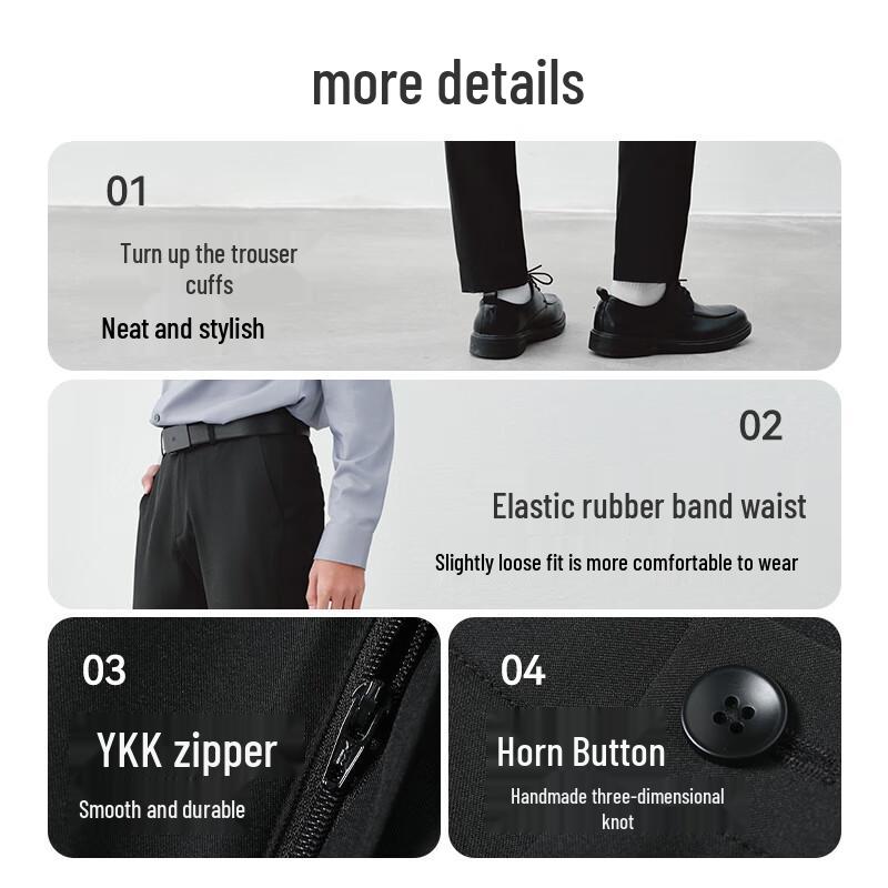JD Jingzao Men's Slim-fit Business Anti-Wrinkle Trousers