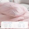 Full/Queen Baby Pink Rose Blush Comforter Set - Ruched 3D Floral Pintuck Bedding Set - 3 Pieces Bed Linen, 1 Comforter