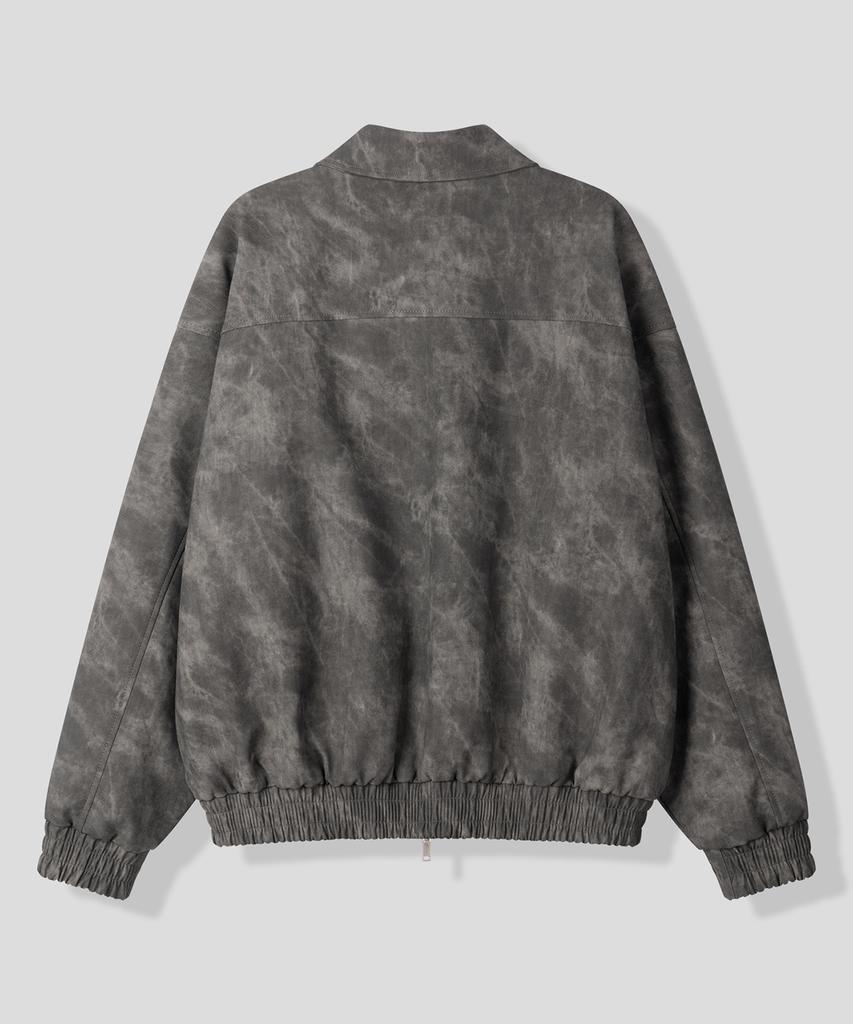 Black Moment Smoke Wash Vegan Leather Jacket [Smoky Grey]