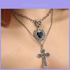 Gotische Herzförmige Kreuz Anhänger Halskette Set Mit Legierung Geometrischem Design Für Männer Frauen