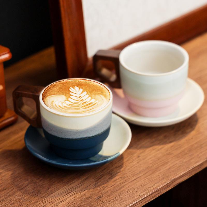 Espresso Coffee Cup And Saucer Set, Latte Latte Cup, High-Value Mug.