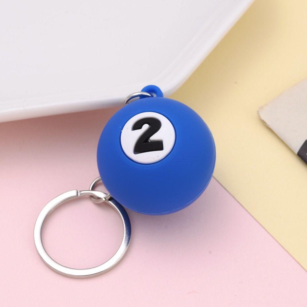Wear-resistant Billiards Keychain Round Pendant Simplicity Number Beads