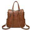Multifunctional Backpack Women's Bag PU Shoulder Bag Solid Color Handbag