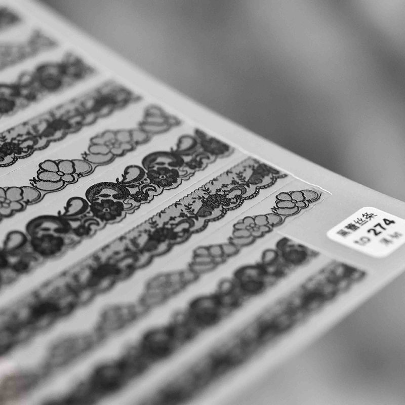 

Lace Lace Thin Tough Nail Stickers Black Lace 274((Thin and tough))