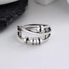 Triple Ring Adjustable Stacking Ring for Women, Wish Fulfillment Moving Beads, Ins Fashion Minimalist Dainty Index Finger Ring Jewelry Gift