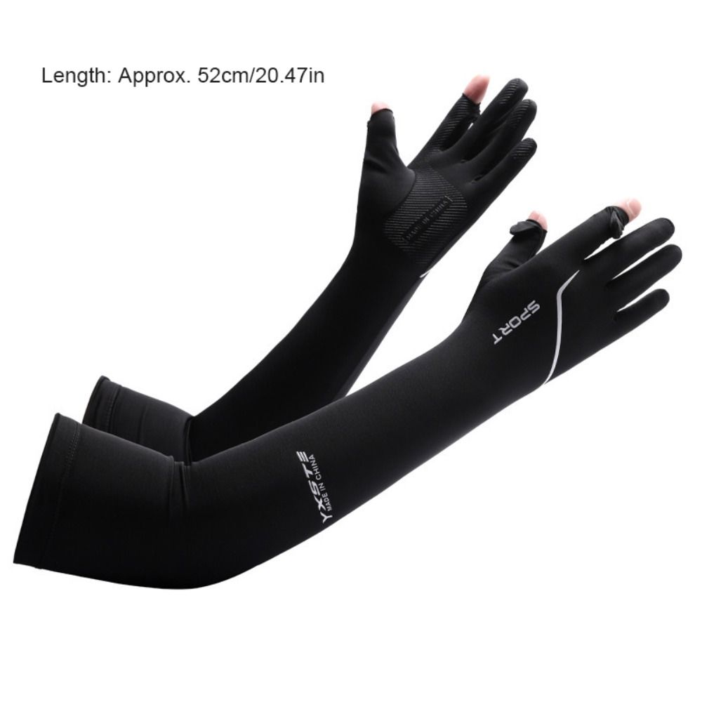 Breathable Long Arm Sleeves Cooling Ice Silk Sleeves Quick-Dry Sun Protection Sleeves Fishing