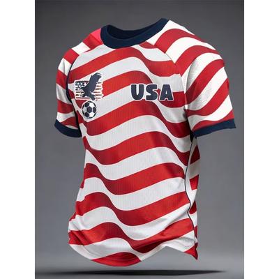 Moda Masculina Camiseta Masculina Estampada 3D Gola Redonda Manga Curta Tendência Street Wear