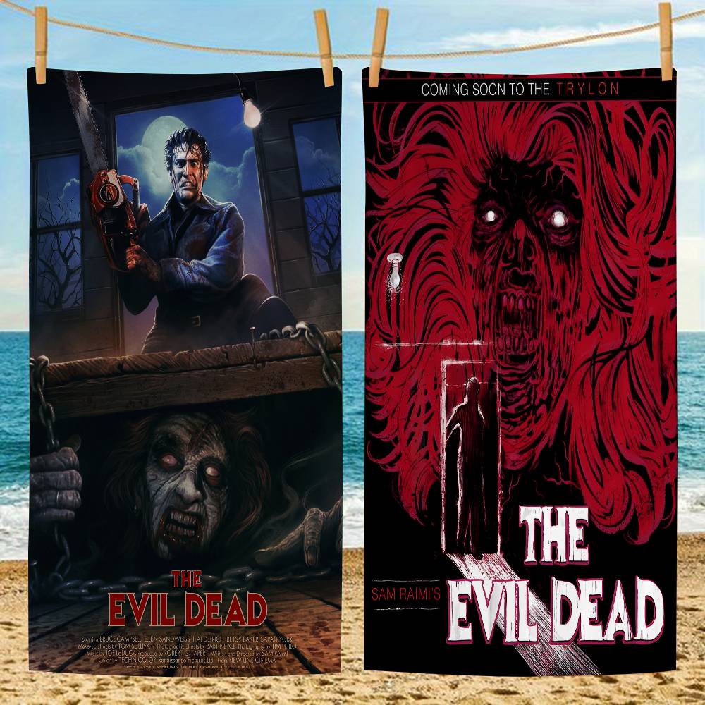 T-La E-Evil Dead Anime Asciugamano da Spiaggia Morbido Assorbente Panno per Lavaggio Regali per Bambini Viaggio Campeggio Palestra