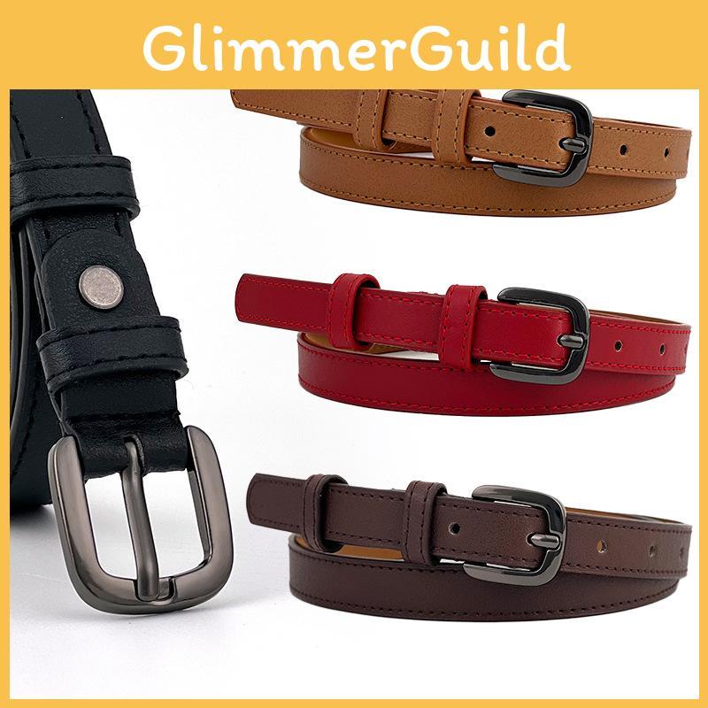 Womens Fashion Leather Belt With Classic Silver Buckle For Casual And Office Wear