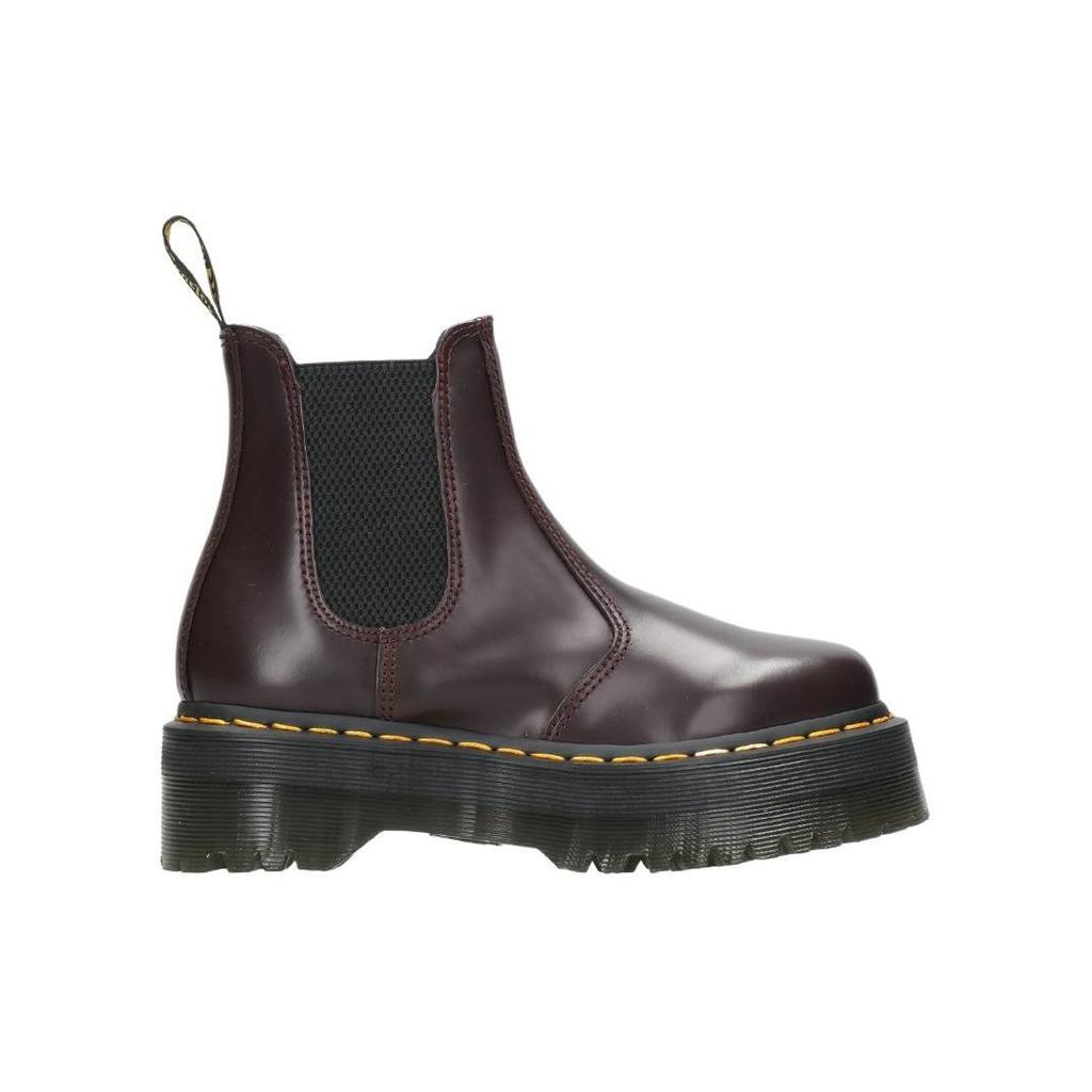 Dr. Martens Leather Fashion Comfortable Short Chelsea Boots Women boots Burgundy 27865606