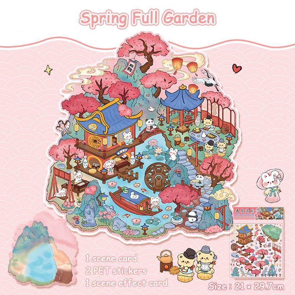 3D Miniature Scene 3D Stickers DIY Visual Stacking Sticker Gifts Hand Account Stickers