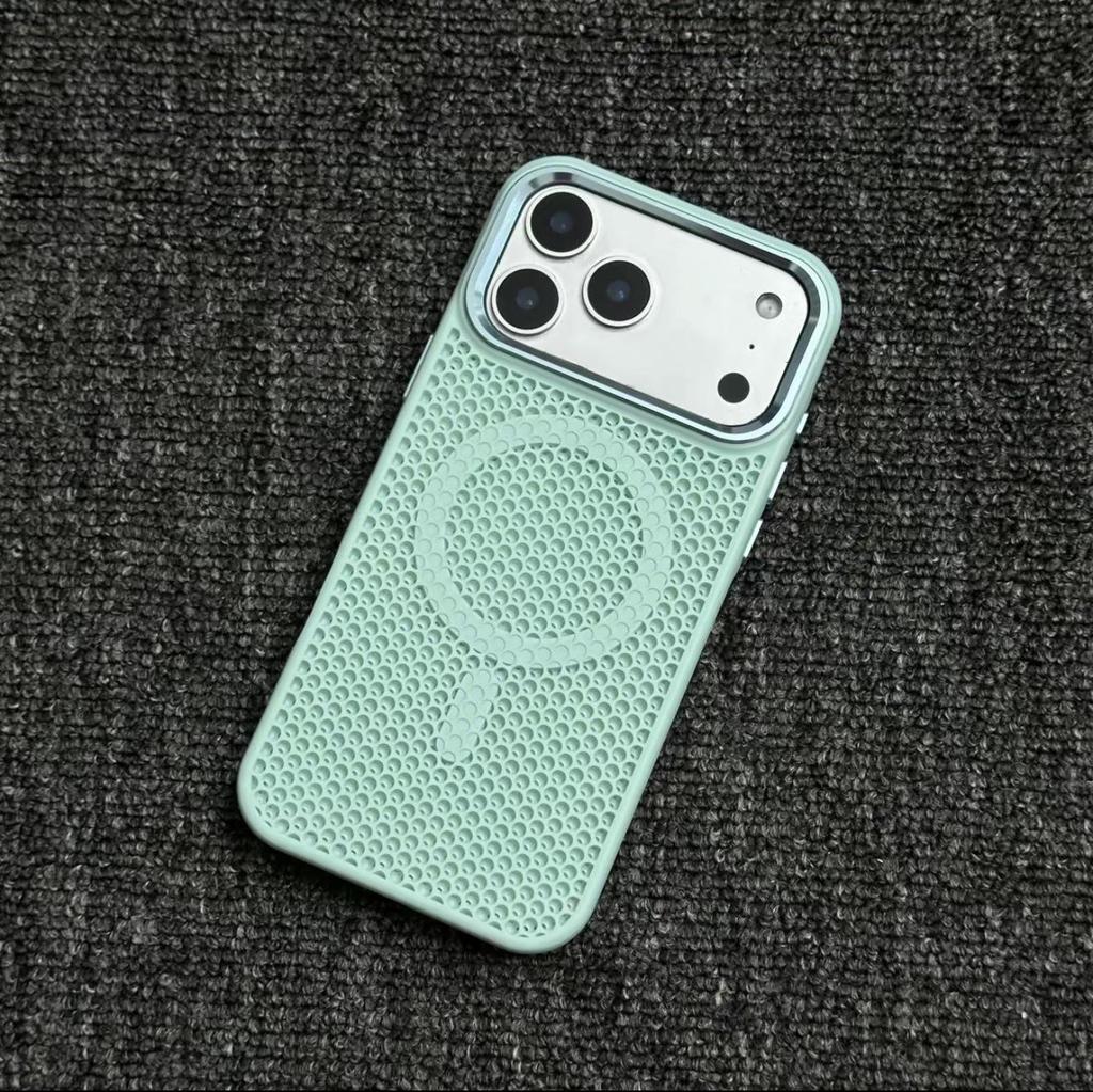 Apple 17 Pro Max Honeycomb Magnetic Heat Dissipating Skin-Feel Case with Integrated Buttons for iPhone 16/15