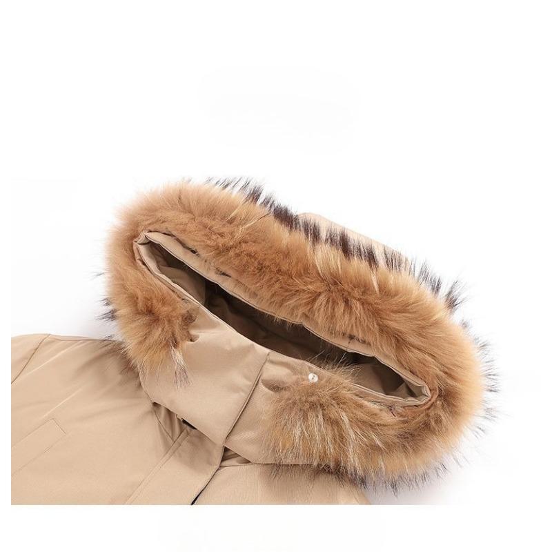 Winter Thickened Warm Workwear Down Cotton Coat with Fur Collar Loose Korean Style Jacket