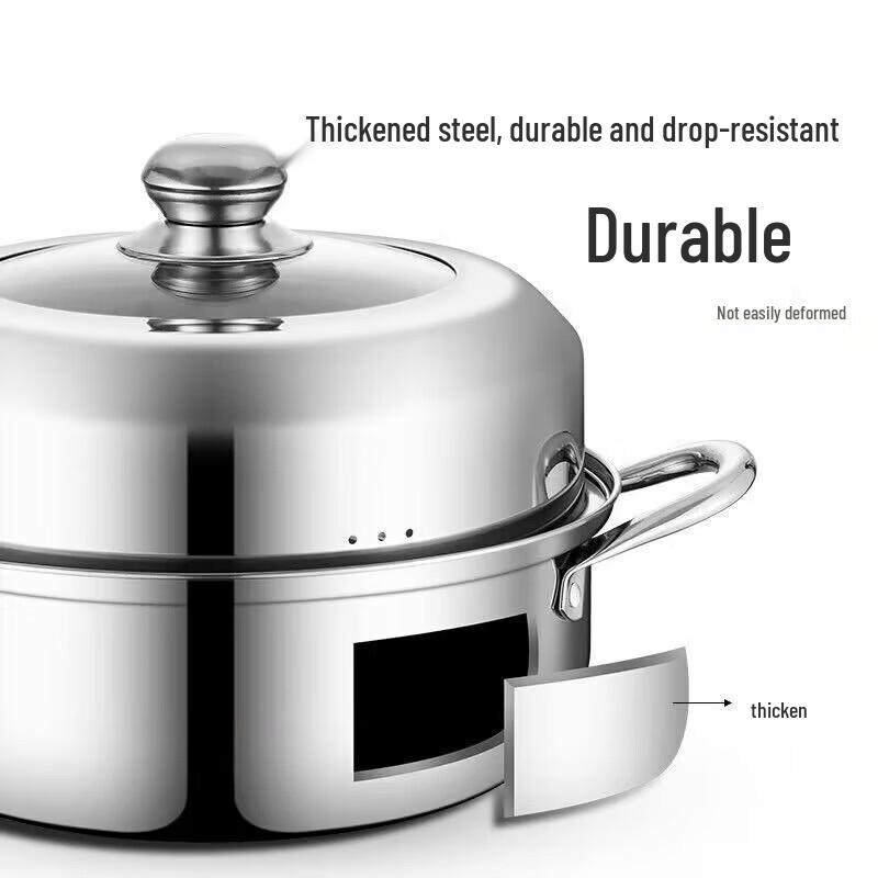 Wutuo Thickened Stainless Steel Multi-functional Double-layer Steamer Pot