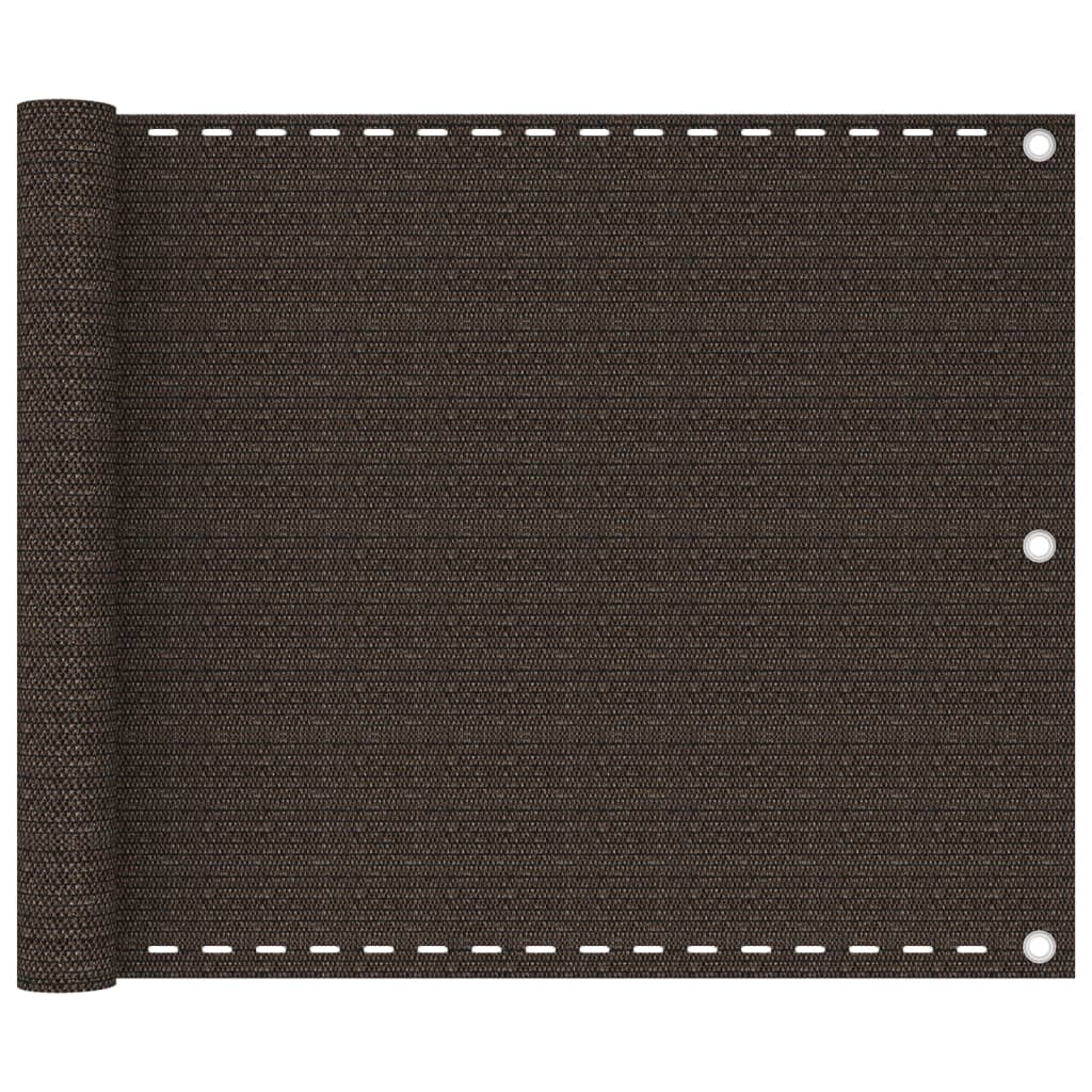 Balcony Privacy Screen Brown 75 X 500 Cm HDPE