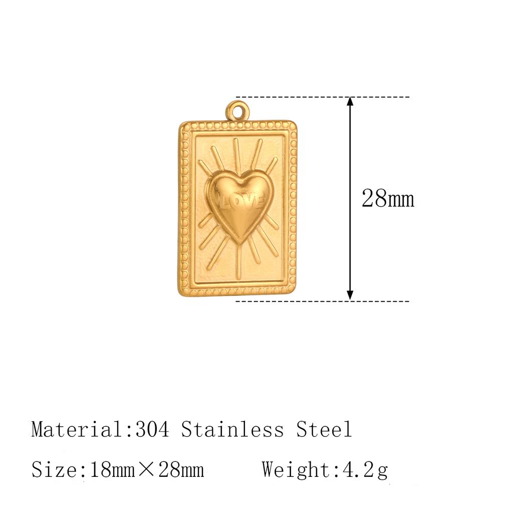 3Pcs Large Heart/Sun Face/Flower Charms Stainless Steel Rectangle Big Pendants for Jewelry Connector DIY Necklace Jewelry Making