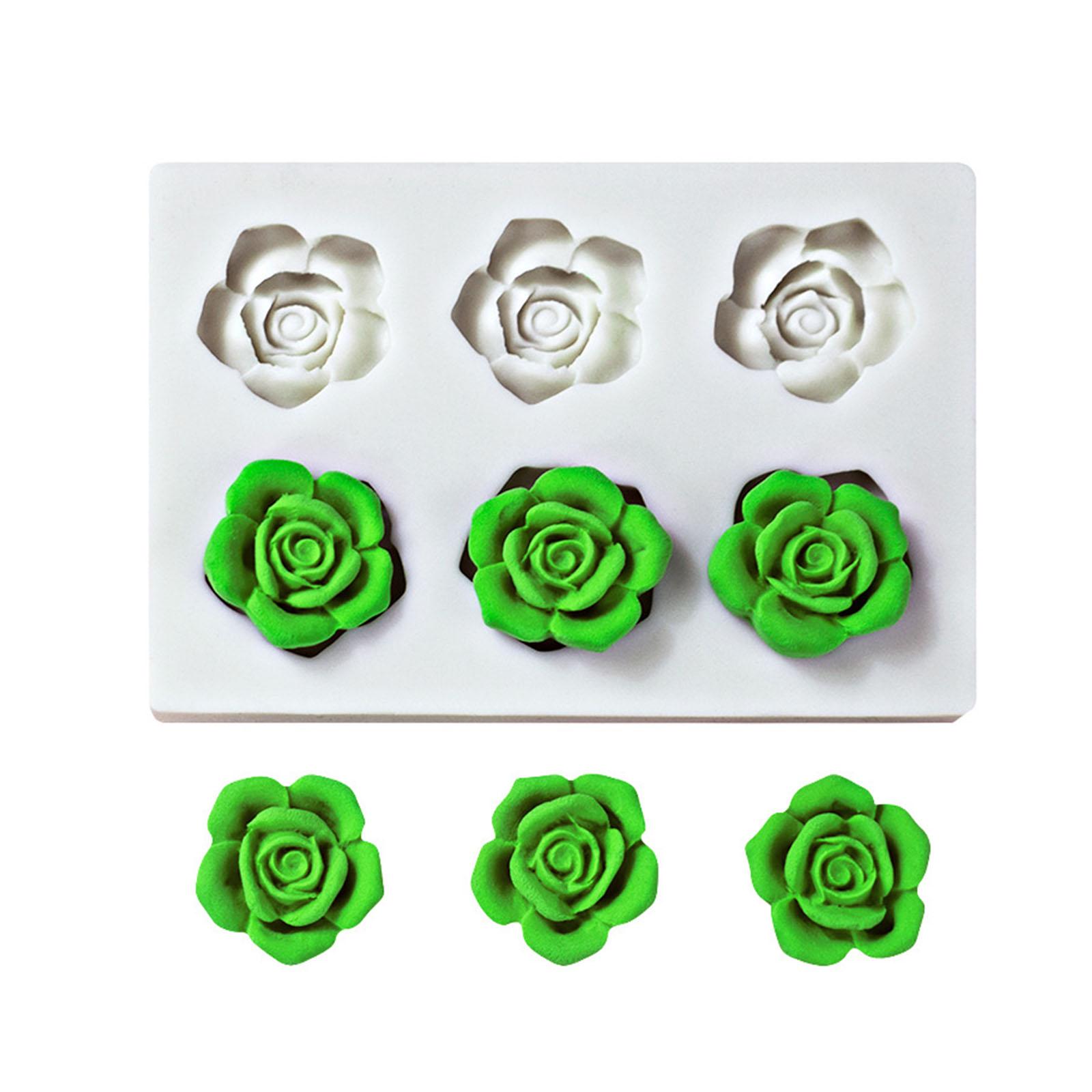 Rose Flower Green Bean Cake Sugar Cake Mold Fondant Cake Food Grade Silicone Mould Baking Tools Chocolate Fondant Mold 1