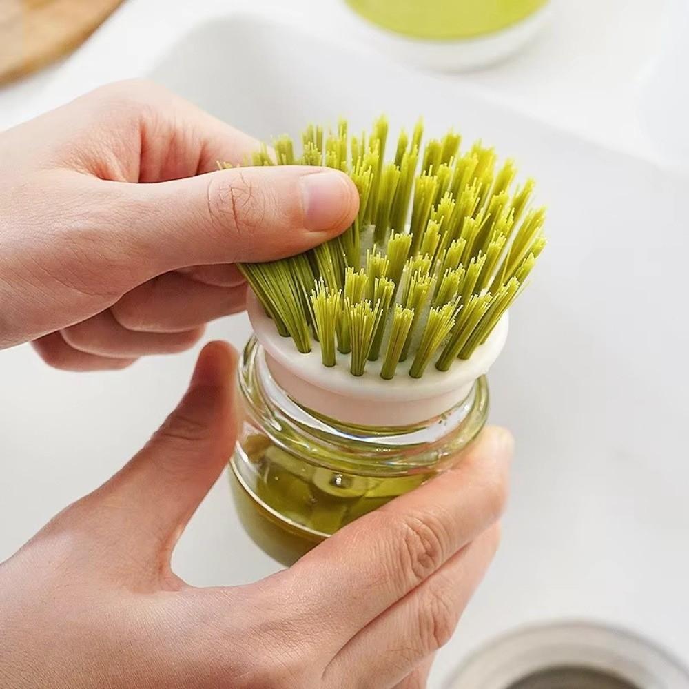 Removable With Soap Dispenser Dish Brush Non-greasy Cleaning Tool Scrub Brushes Multi Use Pot Brush Cookware