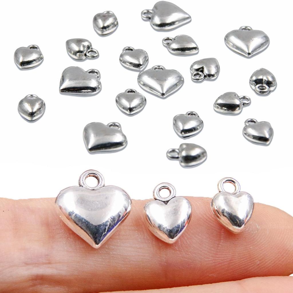 Double-Sided Solid Color Heart Charms: DIY Alloy Pendants for Handmade Jewelry