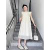 French Temperament Seaside Vacation Fairy Long Dress Small Flying Sleeves White Girl Casual Dress Children's Summer New