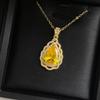 2026 Pear-shaped Water Drop Inlaid Gold Zirconium Diamond Necklace Pendant Female Gemstone Colored Gemstone Pendant