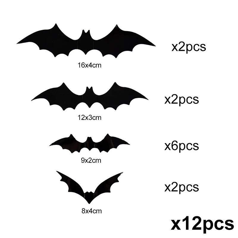 

Halloween 3D Black Bat Wall Stickers For Home Room Indoor Decoration Scary Prop Kids Party Favors DIY Wall Decals Window Sticker