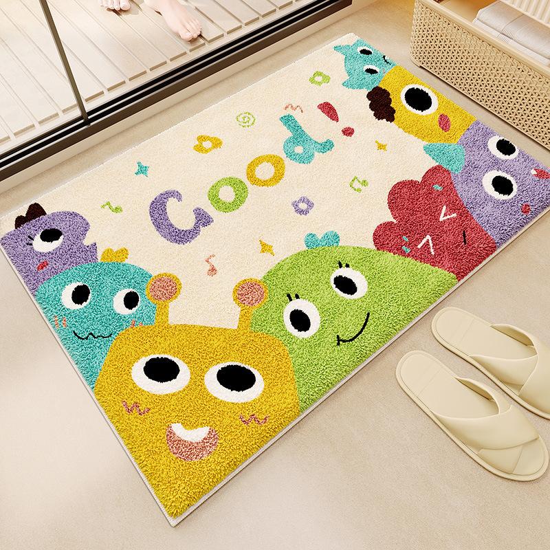 Absorbent Monster Bathroom Floor Mat Bathroom Floor Mat Imitation Cashmere Door Mat Non-slip Mat Household Bedroom Carpet Door Mat