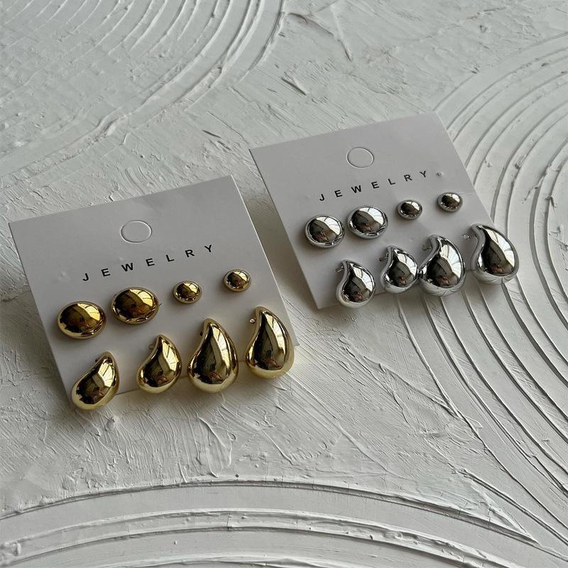 Elegant French Water Drop Small Bean Earrings for Women - Niche High-End Cold Style