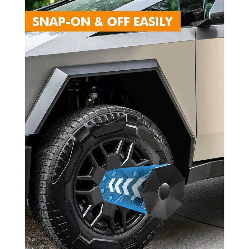 For Tesla Cybertruck 2024 4PCS Wheel Caps, Removable ABS Center Hub Cover, Easy tallation Cyber Truck Accessories