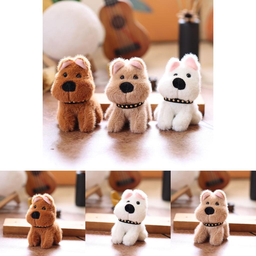 West Highland Plush Dog Doll With Key Chain And Pp Cotton Filling For Bag Decor
