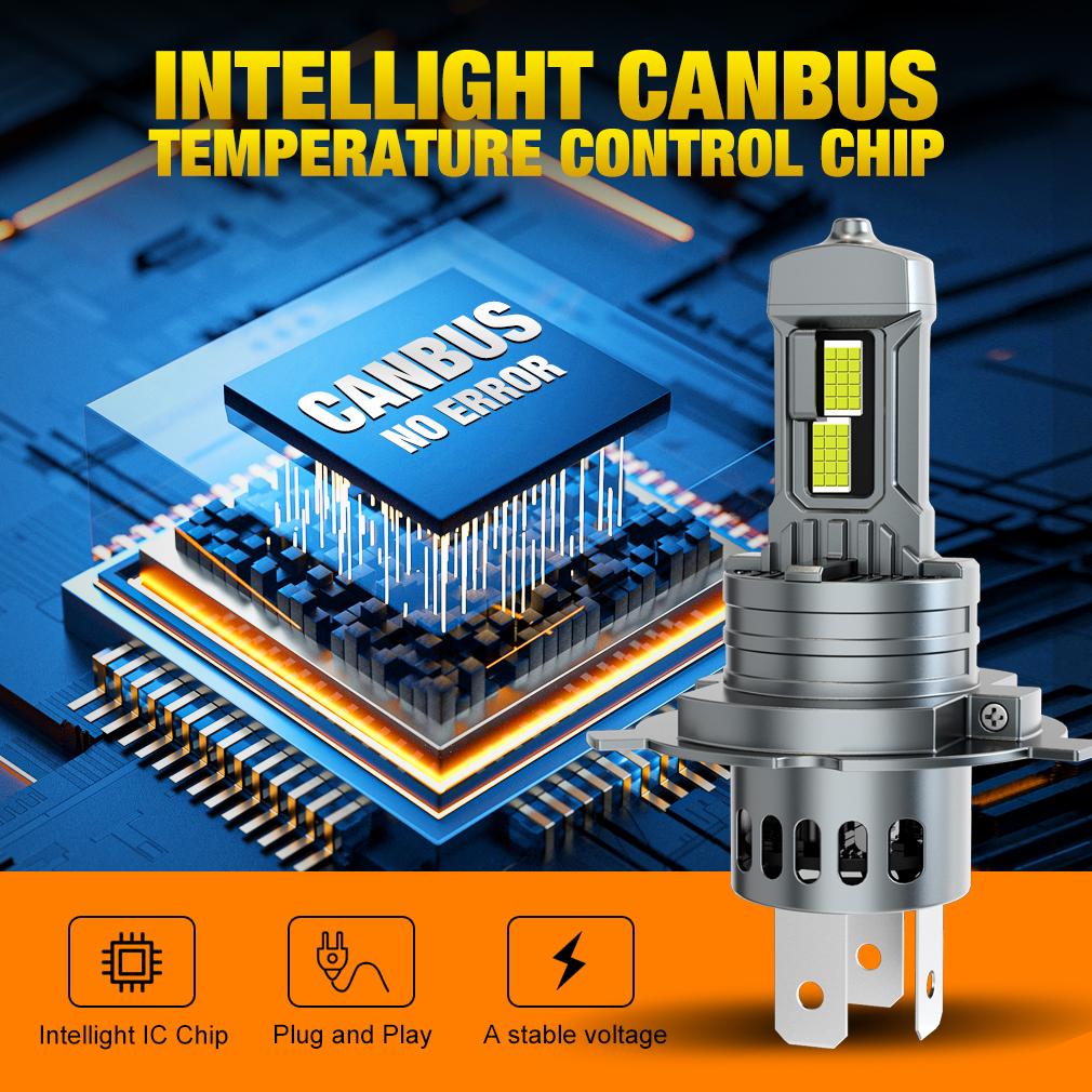 2 ks 30000LM H4 LED žárovky do světlometů H7 H11 H8 9005 HB3 9006 HB4 H27 880 881 Canbus Auto Světlo Turbo Led Auto 30Jádrová CSP Světlomet Plug&Play 6500K Bílá