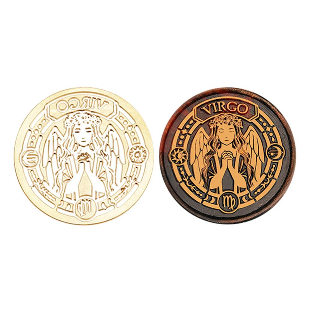 Twelve Constellations Seal Copper Head Classic Vintage Stamps Print Head DIY Manual Account Invitation Envelope for Wedding Card