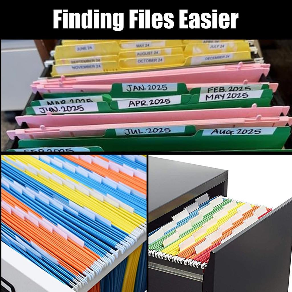 Hanging File Folder Tabs 60PCS Plastic Hanging Folder Labels and erts Clear Tabs for File Folders Quick Identification