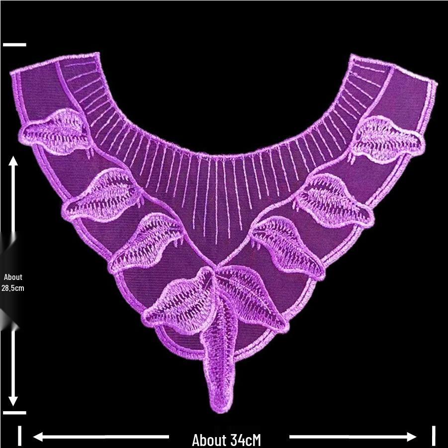Polyester Lace Flower Embroidery Collar Patch