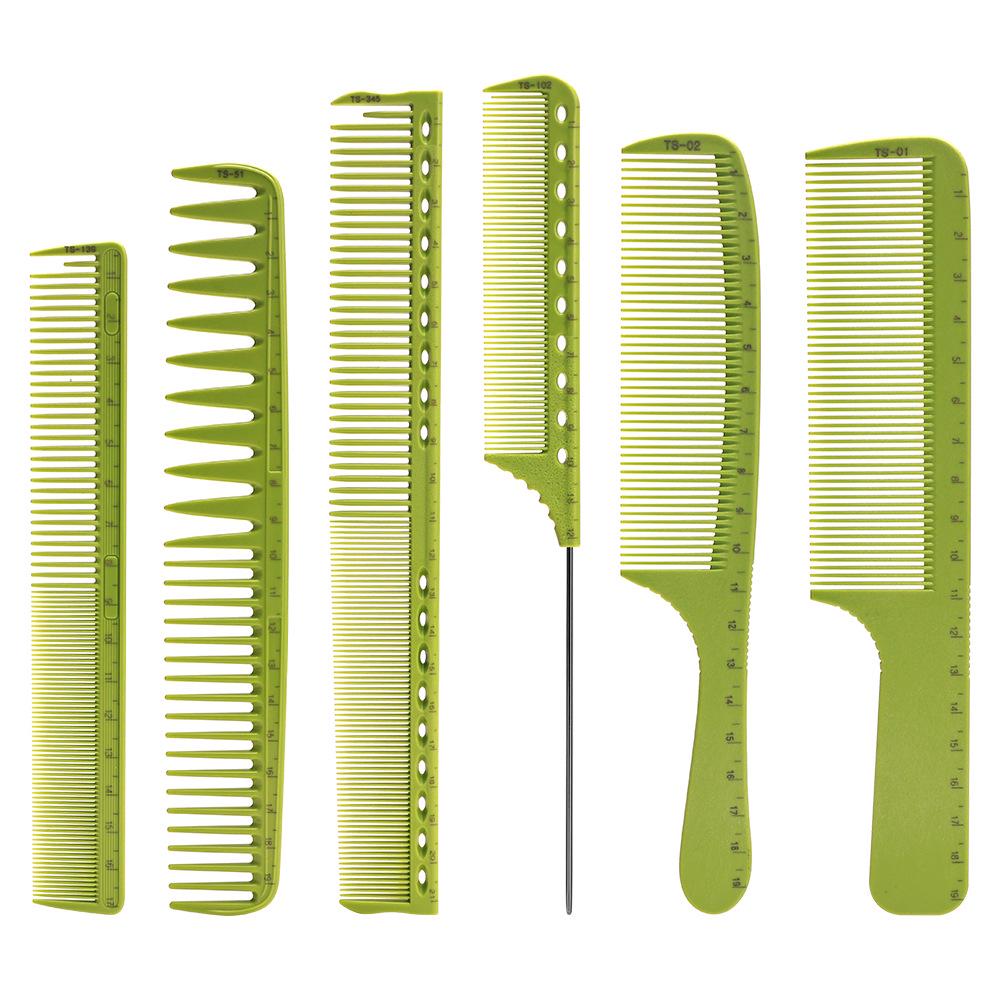 6-Piece Professional Hairdressing Comb Set for Barbers and Stylists - Men's and Women's Hair Cutting Combs