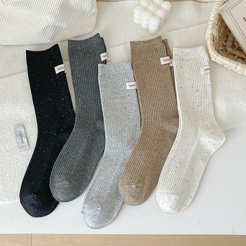 Socken Re Baumwolle Stapelsocken Trend Saison Ideen Garn Ferse Stoffetikett Buchstabe Baumwolle Mittellange Socken