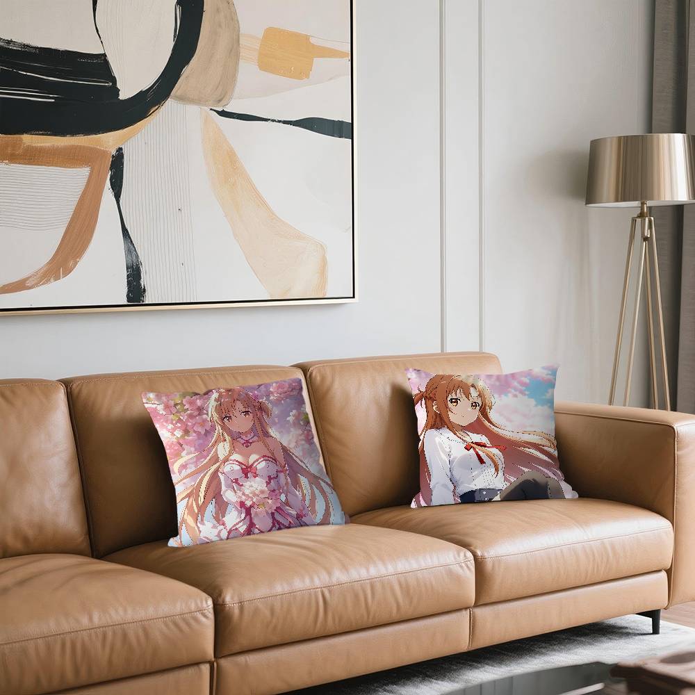 A-Asuna Cartoon 45*45cm Cushion Cover Pillow Cover Decor Pillowcase Home Pillowcase For Couch Pillow