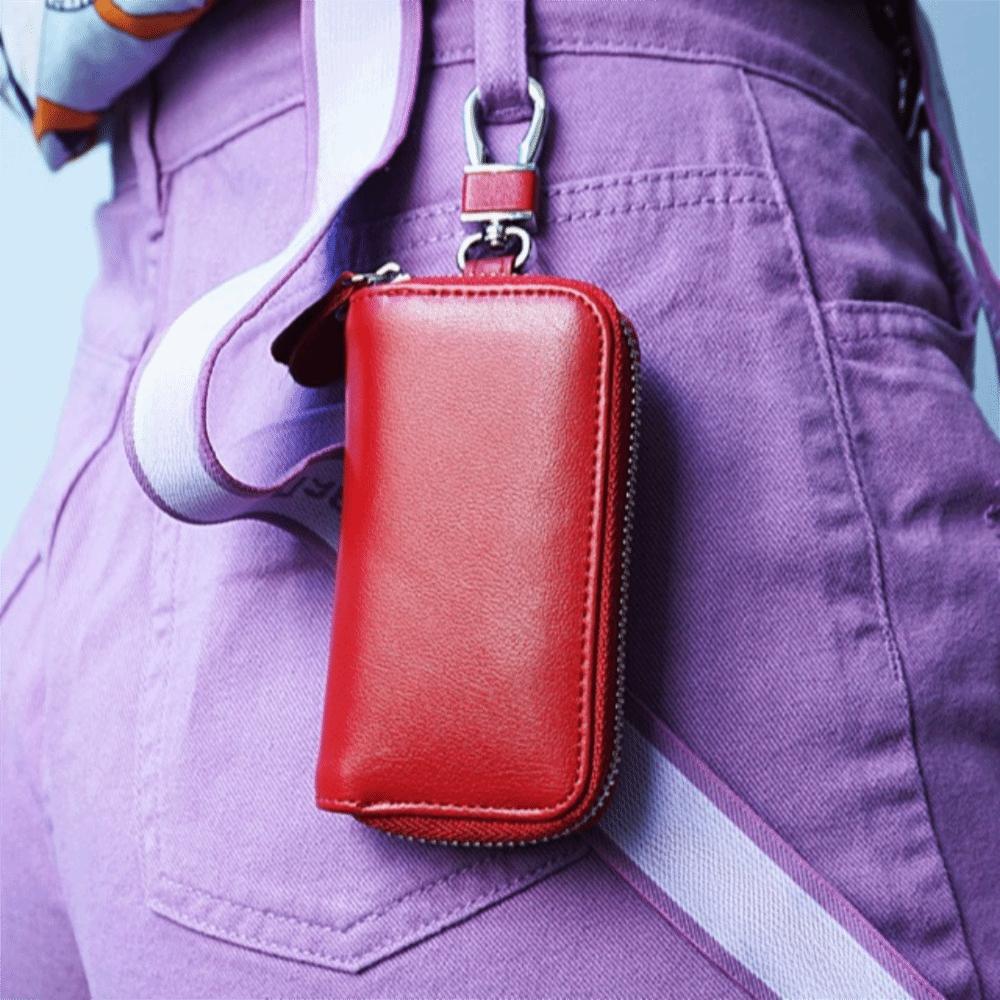 Mini Purse Genuine Leather Key Bag Zipper Car Key Case Key Holder Organizer Pouch  Men Women