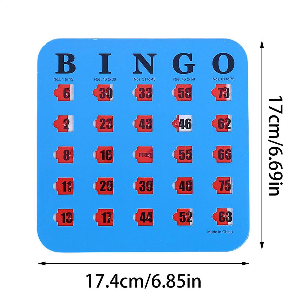 5 Pezzi Carte Gioco Bingo Scorrevoli Con Coperture e Cursori, Gioco Puzzle di Pensiero Logico, Carte Lotteria, Gioco di Festa per la Punta delle Dita