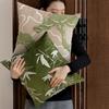 Chinese Bamboo Leaf Embroidered Pillow Cover Modern Luxury Sofa Cushion Cover Bedside Soft Pillowcase Decorative Pillowcase