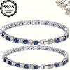 2Pieces925Pure silver bracelet set is the perfect anniversary gift for a wife, suitable for various occasions, vintage style, inlaid with artificial