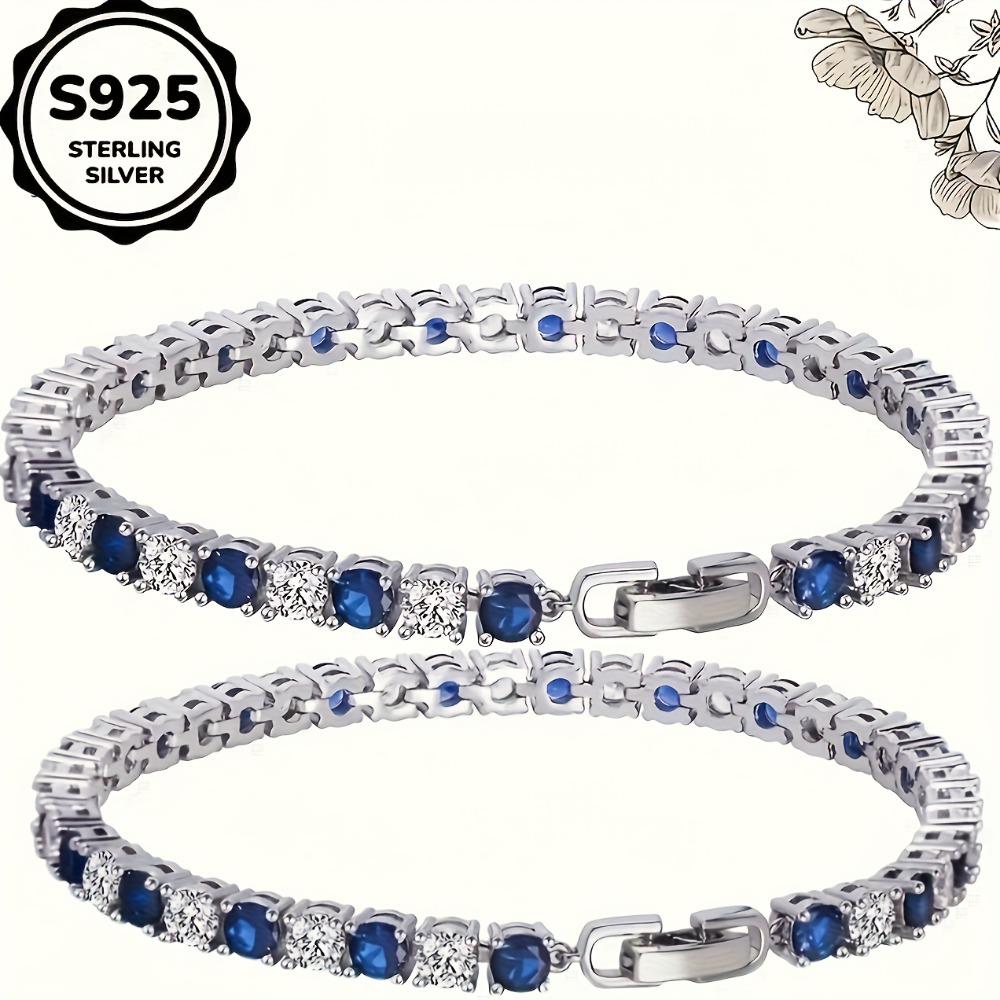2Pieces925Pure silver bracelet set is the perfect anniversary gift for a wife, suitable for various occasions, vintage style, inlaid with artificial