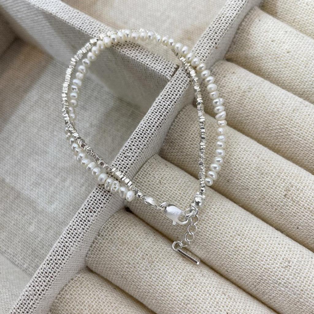 Copper Double Layer Pearl Bracelet for Women Girl Design Bead  Jewelry