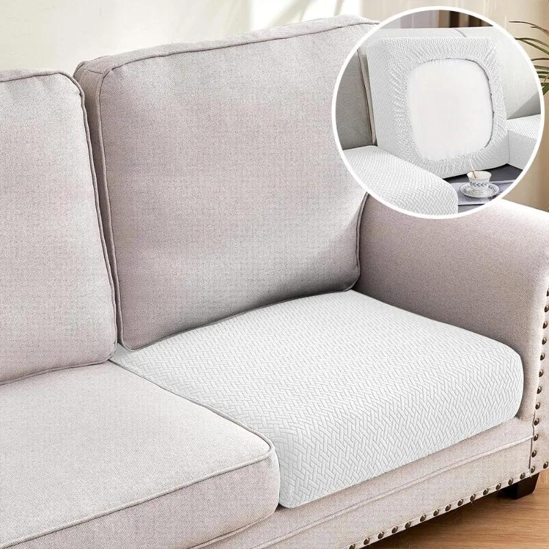 Jacquard Luxury Sofa Covers Elastic Sectional Sofa Seat Case Solid Colors Couch Covers For Sofas Living Room Chaise Lounge Pets
