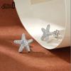 Effie Queen 925 Sterling Silver Fashion Inlaid Zircon Starfish Earrings Cute Star Earrings Stud Ocean Party Jewelry Gift APE154