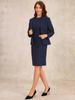 Allegra K Women's 2-Piece Sleeveless Dress and Long Blazer Suit Set, Navy Blue, Size XS